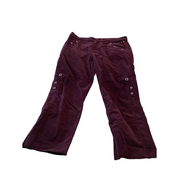 Women’s Extreme Burgundy High Waist Corduroy Jeans Size 5 Metal Studs - Picture 2 of 14